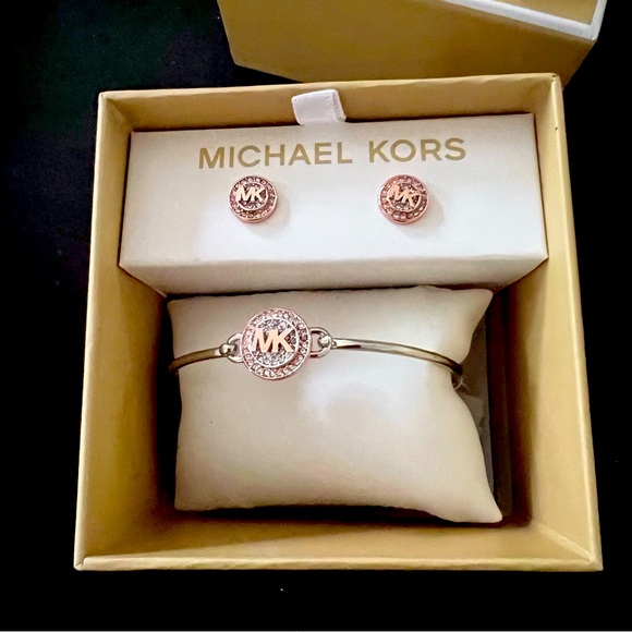 Michael Kors Jewelry - MICHAEL KORS BRACELET AND EARRINGS SET BRASS NWT